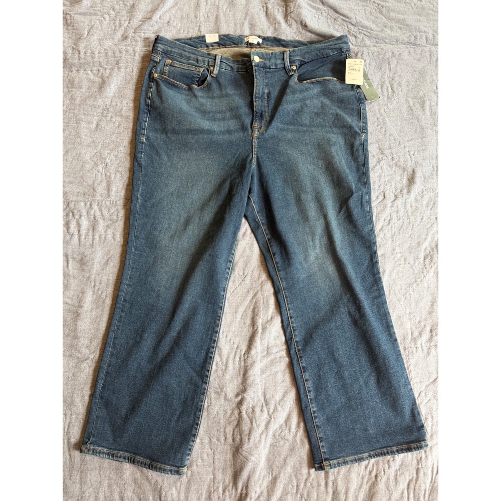 Good American Good Legs Straight High Rise Jeans Blue Size 22 GL5873T NWT Blue - Picture 5 of 10